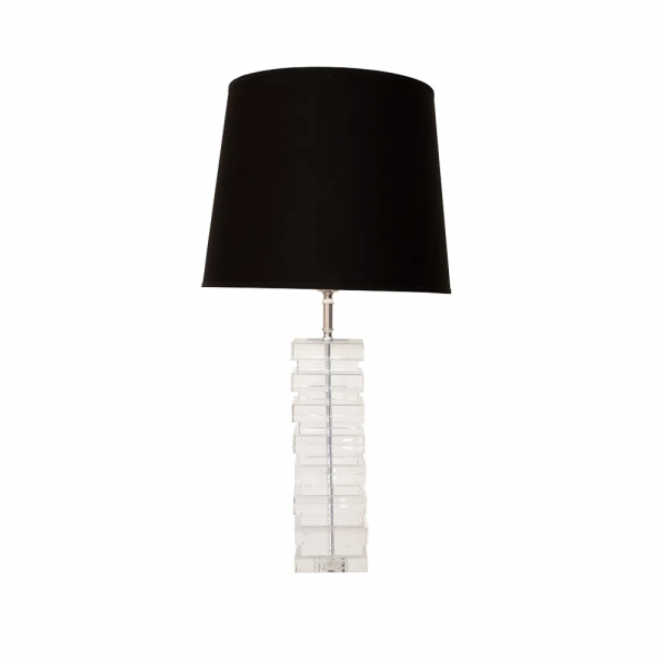 BASE PARA ABAJUR CLASSIC CROMADO E TRANSPARENTE (C)12CM (L)12CM (A)50CM 1XE27 40W - XL8204