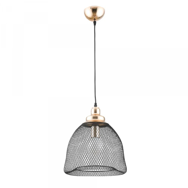 PENDENTE COPPER PRETO E DOURADO (D)32CM (A)33.5CM 1XE27 40W - XN001G