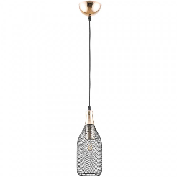 PENDENTE COPPER PRETO E DOURADO (D)12CM (A)31CM 1XE27 40W - XN004G - 1