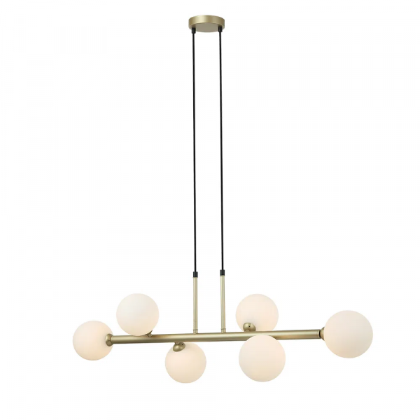 PENDENTE ABAPORU DOURADO E BRANCO (C)92CM (L)30CM (A)23CM 6XG9 150W - HL003W