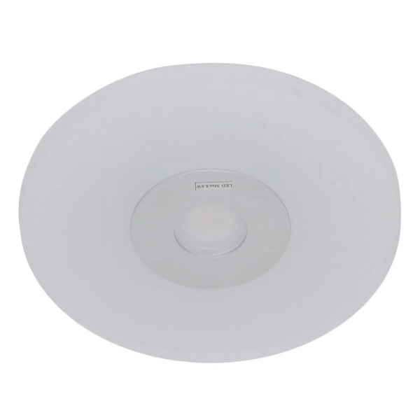 PLAFON METAL E VIDRO D 26CM X 5,5CM 1 X LED 6,6W 127V / 220V ESCOVADO E BR - ZU006S