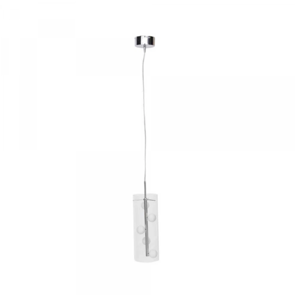 PENDENTE METAL E VIDRO D 15CM X 45CM 5XG4 220V CROMADO E TRANSP - MO0014-5P110V