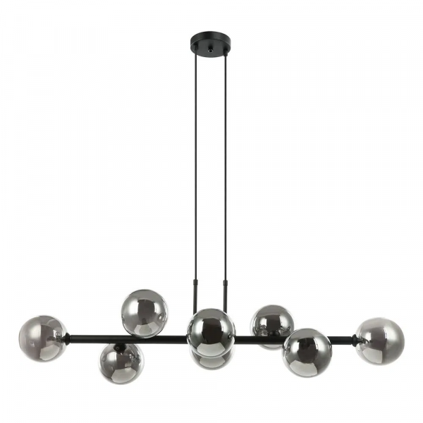 PENDENTE ABAPORU PRETO E FUME (C)34CM (L)110CM (A)28CM 8XG9 200W - HL004B