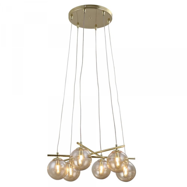 PENDENTE ASTA DOURADO E CHAMPAGNE (D)50CM (A)18CM 6XG9 150W - OD039G