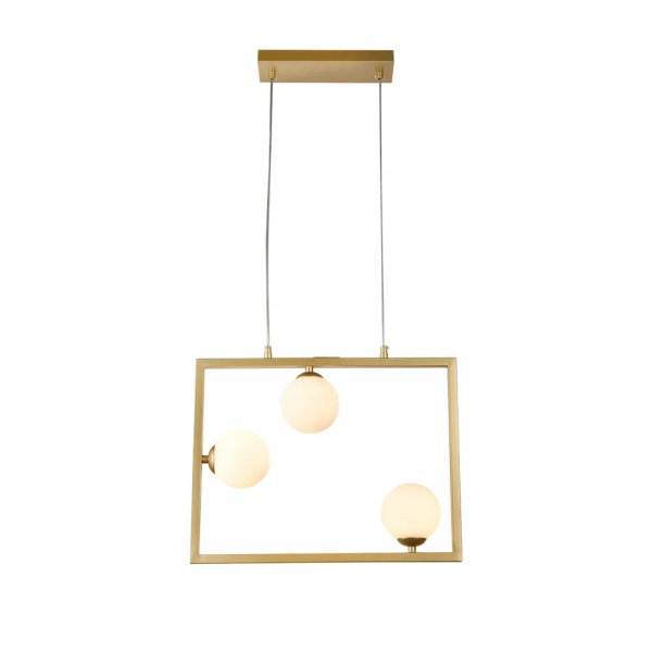 PENDENTE BALANÇO DOURADO E BRANCO (D)45CM (A)35CM 3XG9 75W - TR005
