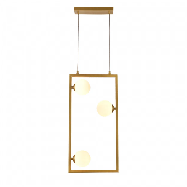 PENDENTE BALANÇO DOURADO E BRANCO (D)30CM (A)60CM 3XG9 75W - TR004