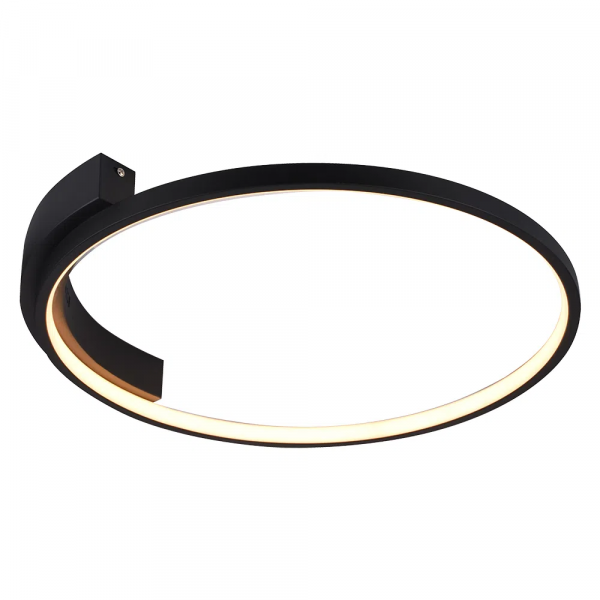 PLAFON DE SOBREPOR BAMBOLE PRETO (D)50CM (A)6CM 1X30W 3000K 1024LM - FO026LB