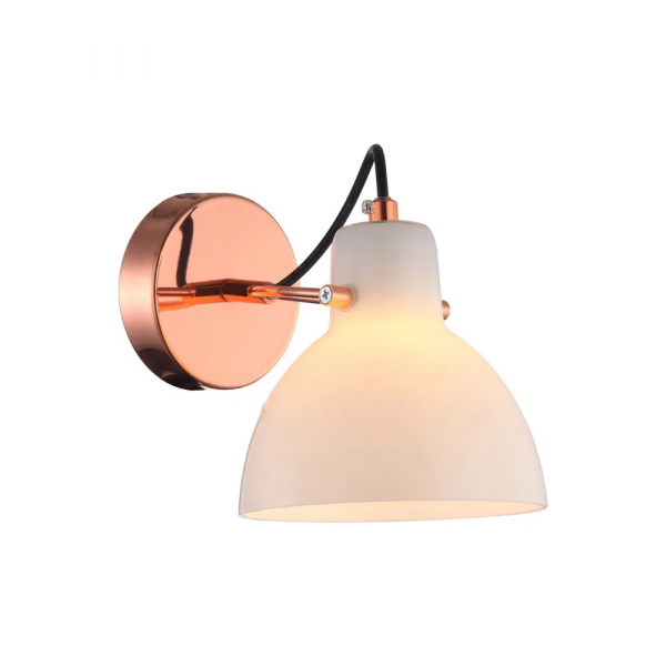 ARANDELA BAR COBRE E BRANCO (C)14CM (L)22CM (A)17CM 1XG9 40W - OP058A