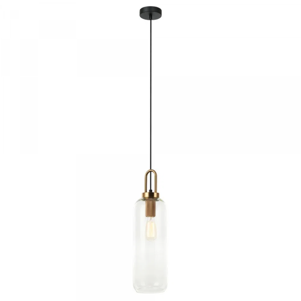 PENDENTE GURI BRONZE E PRETO E TRANSPARENTE (D)15CM (A)41CM 1XE27 40W - HL006