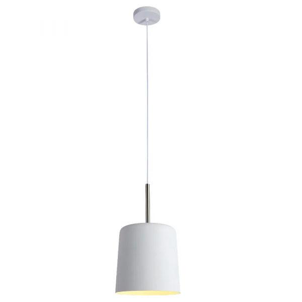 PENDENTE BOT BRANCO E NICKEL (D)20CM (A)35CM 1X40W E27