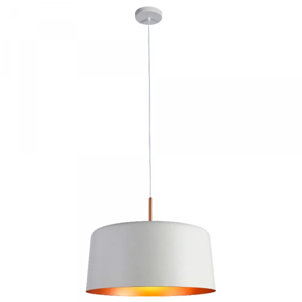PENDENTE BOT BRANCO E COBRE (D)50CM (A)38,5CM 1X40W E27