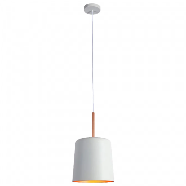 PENDENTE BOT BRANCO E COBRE (D)20CM (A)35CM 1X40W E27
