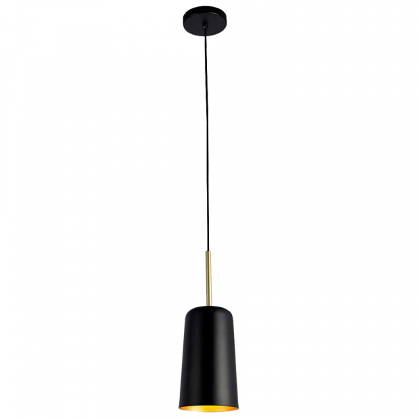 PENDENTE BOT PRETO E DOURADO (D)13,6CM (A)38CM 1X40W E27