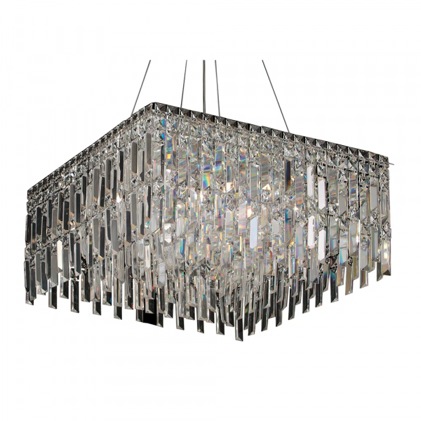 PENDENTE CHARM CROMADO E TRANSPARENTE (C)59CM (L)59CM (A)26CM 13XG9 520W - HU2157