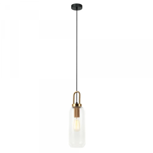 PENDENTE GURI BRONZE E PRETO E TRANSPARENTE (D)13CM (A)31CM 1XE27 40W - HL005