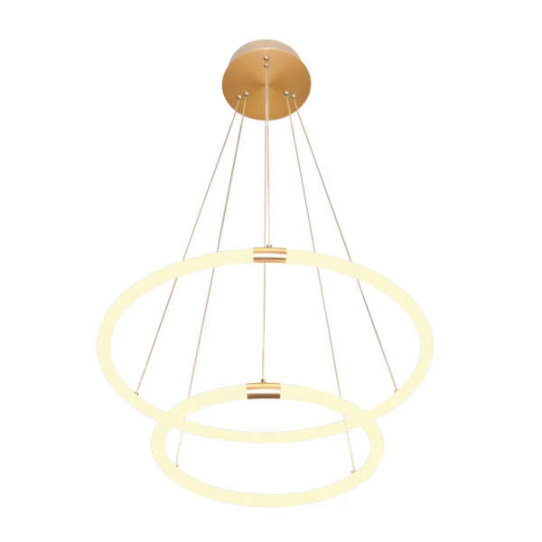 PENDENTE CIRCOLO FRENCH GOLD E BRANCO (D)60CM 1X43,2W 3000K 2160LM - BB022