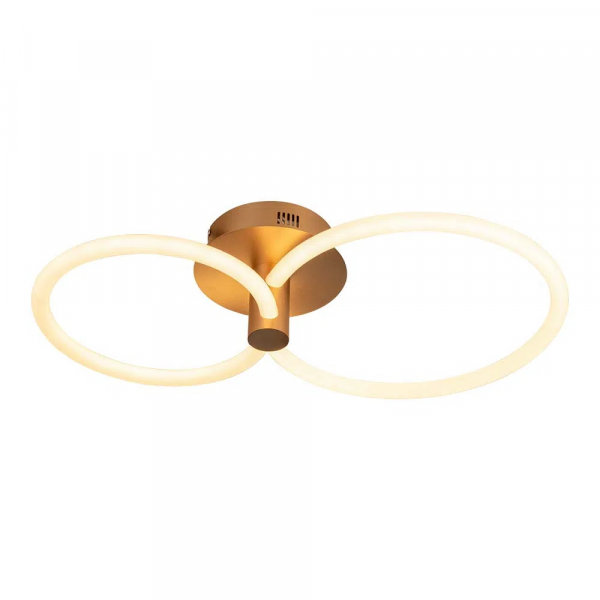 PLAFON CIRCOLO FRENCH GOLD E BRANCO (C)69CM (L)39CM (A)15CM 1X32,4W 3000K 1 - BB021