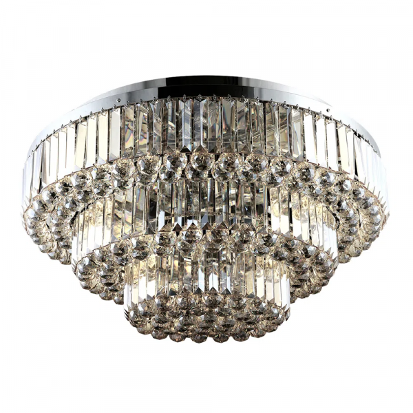 LUSTRE DIJON CROMADO E TRANSPARENTE (D)80CM (A)38CM 13XE14 520W - AQ008L