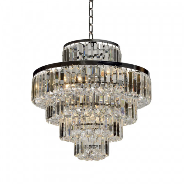 LUSTRE DIJON CROMADO E TRANSPARENTE (D)54CM (A)50CM 9XE14 360W - AQ009M