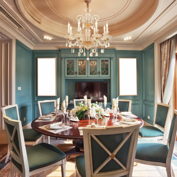 LUSTRE ELYSEE DOURADO E TRANSPARENTE (D)72CM (A)78CM 8XE14 320W - BK5308 - 2