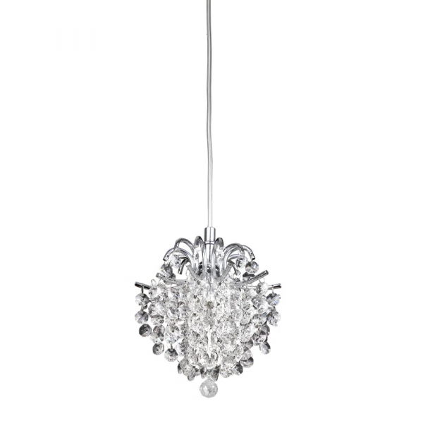 PENDENTE FIORE CROMADO E TRANSP (D)16CM (A)18CM 1XG9 40W - HU2106