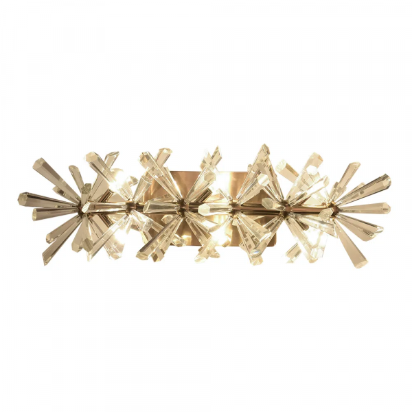 ARANDELA FLORA DOURADO E TRANSPARENTE (C)53CM (L)23CM (A)18CM 6XG4 18W - DY002