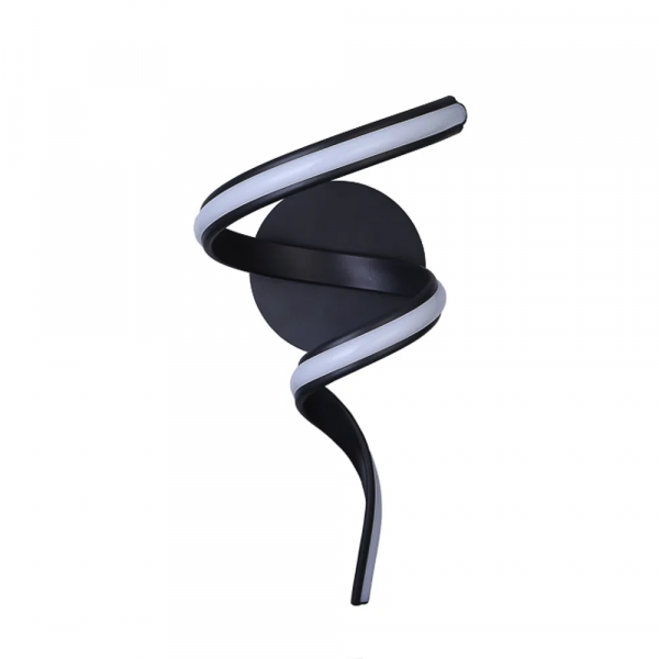 ARANDELA FLUIRE PRETO (C)20CM (L)30CM (A)40CM 1X12W 3000K 720LM - RE007B