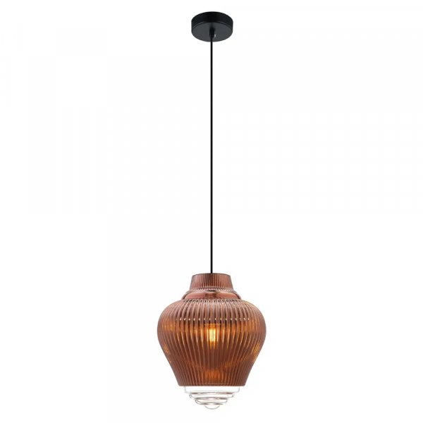 PENDENTE FUZY D 23CM X 28CM 1XE27 127V / 220V COBRE E TRANSP - OP054A