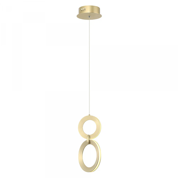 PENDENTE GINGA DOURADO E BRANCO (D)17CM (A)30CM 2X5W 3000K 420LM - BB023