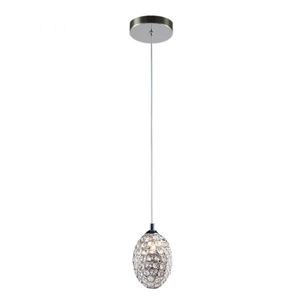PENDENTE GOUTTE CROMADO E TRANSPARENTE (D)10CM (A)15CM 1XG9 40W - GA014