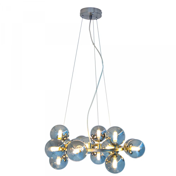 PENDENTE HALO NIQUELADO E CROMADO (D)56CM (A)24CM 15XG9 75W - PENDENTE HALO NIQUELADO E CROMADO (D)56CM (A)24CM 15XG9 75W - 5