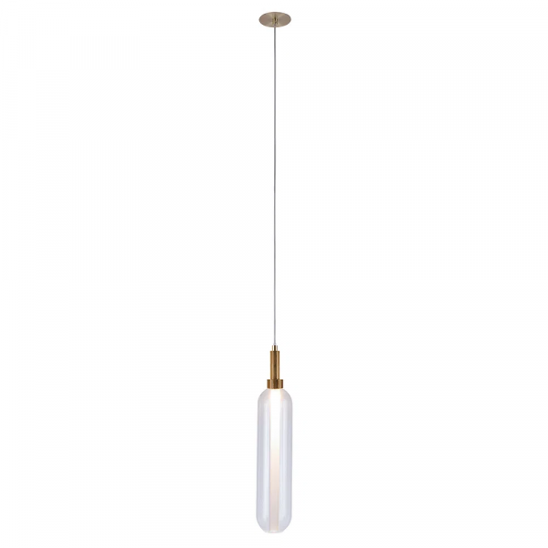 PENDENTE LAMPIÃO DOURADO E TRANSPARENTE (D)10CM (A)52CM 1X5W 3000K 250LM - RB002