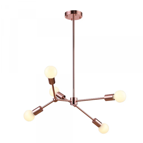 PENDENTE LEBLON ROSE GOLD (D)60CM (A)118CM 5XE27 200W - RM001R