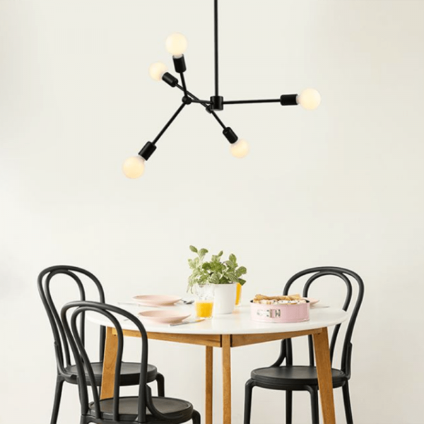 PENDENTE LEBLON PRETO (D)60CM (A)118CM 5XE27 200W - RM001B - 6