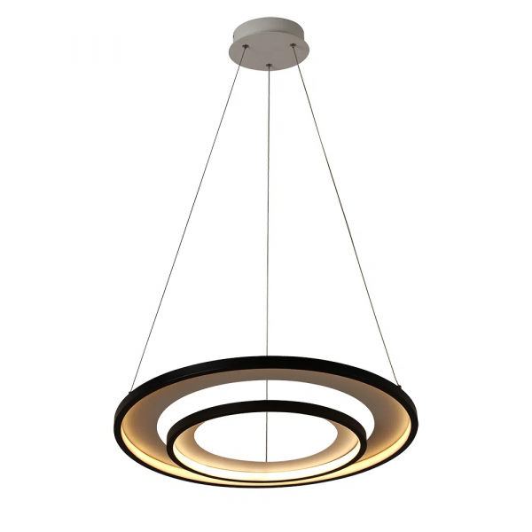 PENDENTE LOOP PRETO E BRANCO (D)82 + 62CM (A)2.2CM 1X76W 3000K 3000LM - HM010WB