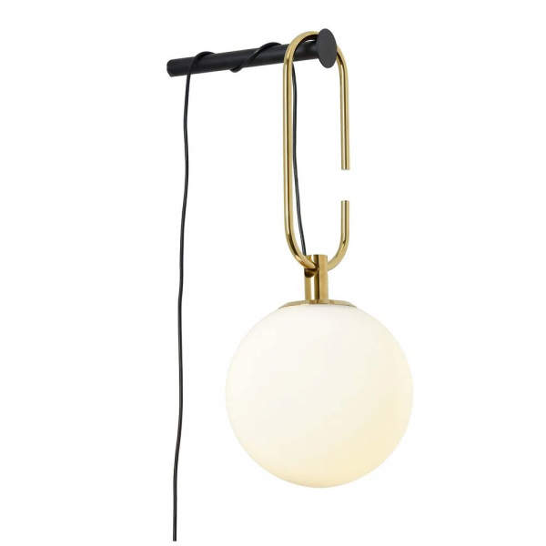 ARANDELA MOB DOURADO E PRETO E BRANCO (C)20CM (L)48CM (A)12CM 1XE14 7W - YD004