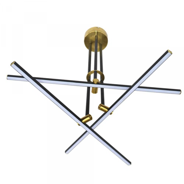 PENDENTE MOB 60CM X 53CM X 57CM 3 X LED 10W 127V / 220V DOURADO E PRETO - EY002
