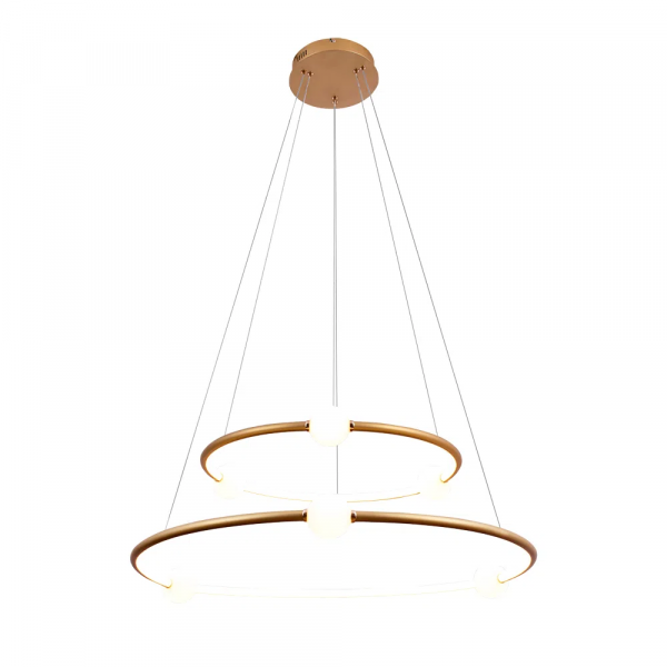 PENDENTE NÉBULA DOURADO DE BRANCO (D)87 + 64CM 1X80W 3000K 4000LM - DW005LG