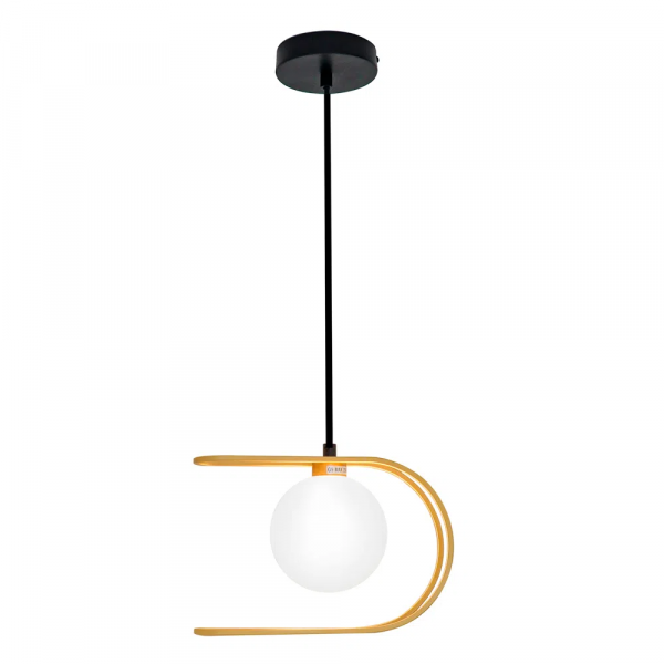 PENDENTE BEAT PRETO E DOURADO (C)26CM (L)12CM (A)18CM  1X25W   G9
