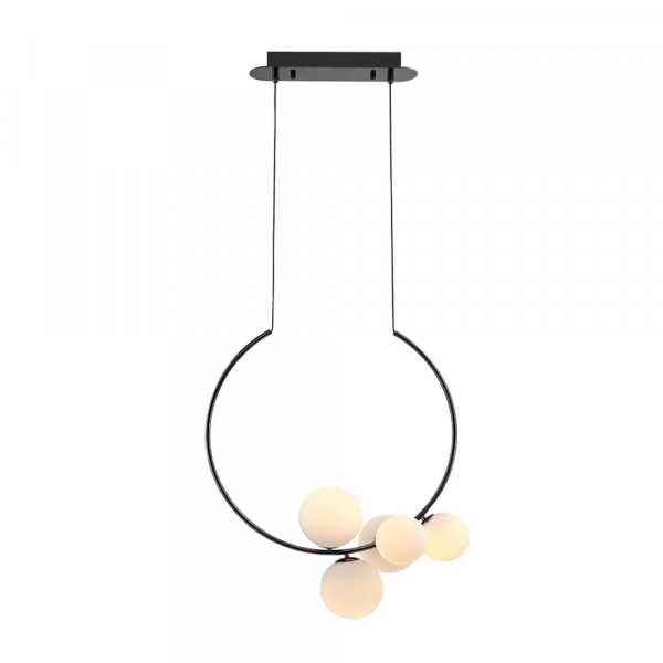 PENDENTE NERO CROMO NEGRO E BRANCO (C)62CM (L)33CM (A)66.2CM 5XG9 50W - MM002