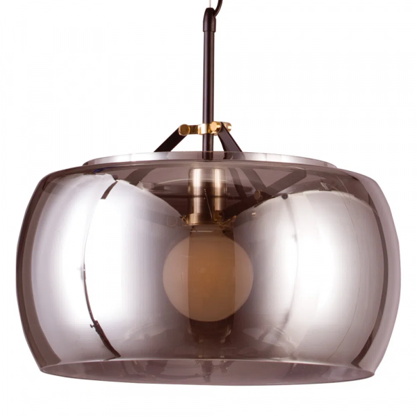 PENDENTE NOBU D 40CM X 31CM 1 X A60 40W PRETO / DOURADO E FUME - RE004BS - 4