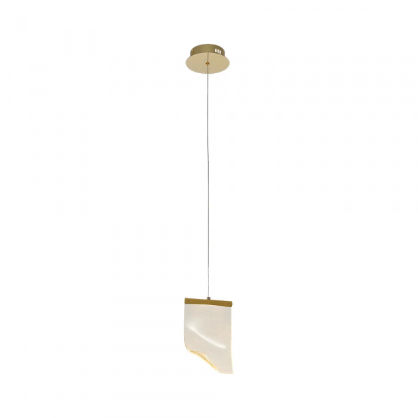 PENDENTE ONDA DOURADO E TRANSPARENTE (C)14.8CM (L)7CM (A)22CM 1X2.5W 3000K 125LM - OC008S