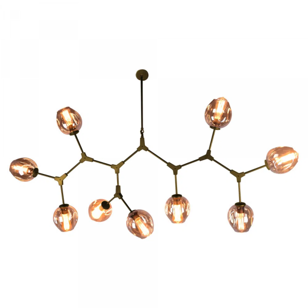 PENDENTE ORBE PRETO E CHAMPAGNE (C)150CM (L)40CM (A)95CM 9XE27 360W - KY001L