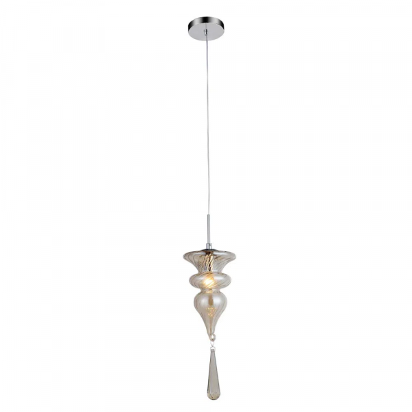 PENDENTE ORGANIKA CROMADO E CHAMPAGNE (D)15.5CM (A)42CM 1XE14 40W - KB002A