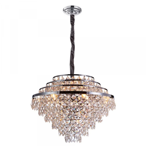 LUSTRE PALACE CROMADO E TRANSPARENTE (D)68CM (A)54CM 15XE14 600W - AQ025M