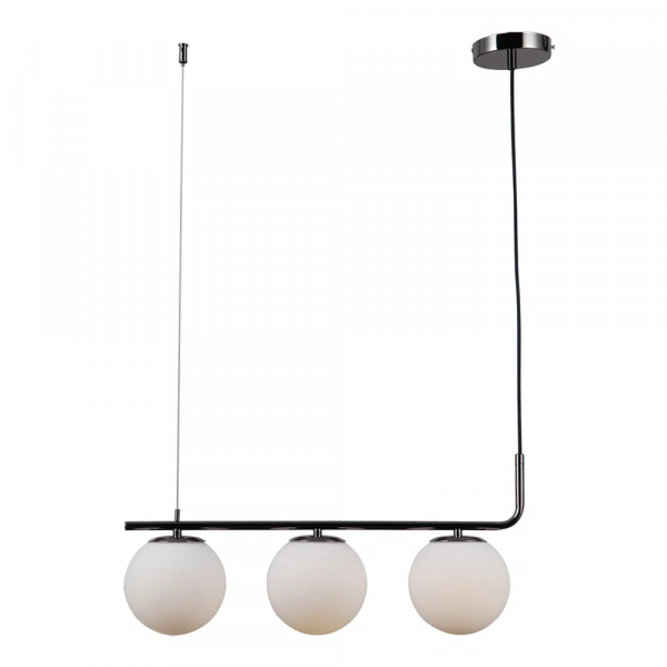 PENDENTE PETIT POA CROMO NEGRO E BRANCO (C)60CM (L)15CM (A)27CM 3XE27 BOLIN - SQ001B