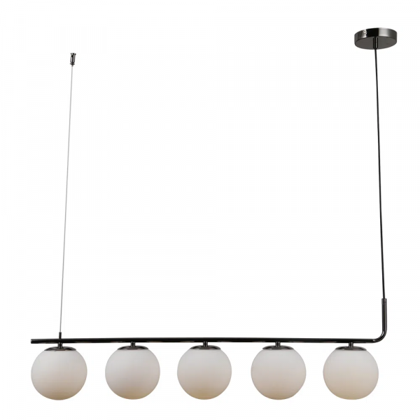 PENDENTE PETIT POA CROMO NEGRO E BRANCO (C)98CM (L)15CM (A)28CM 5XE27 BOLIN - SQ002B