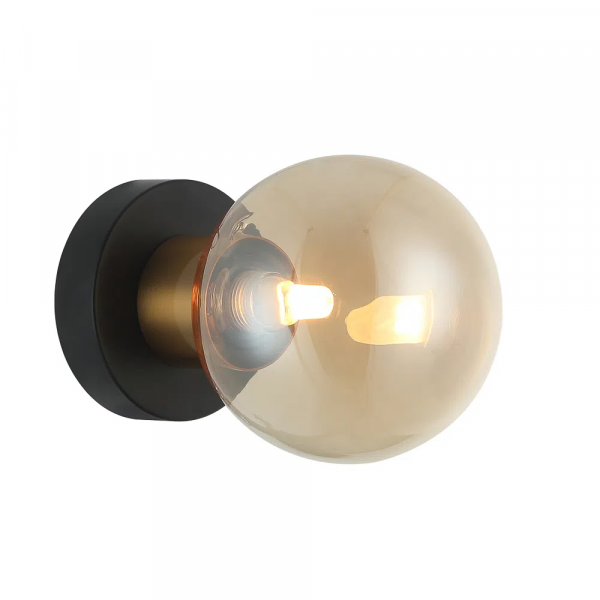ARANDELA TUTU PRETO E DOURADO E CHAMPAGNE (C)17.5CM (L)12CM (A)12CM 1X25W G9 - ARANDELA TUTU BLACK GOLD E CHAMPAGNE (C)18CM (L)12CM (A)12CM 1X25W GT9