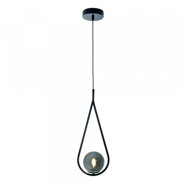 PENDENTE PINGO PRETO E FUME (D)18CM (A)30CM 1XG9 25W - TR001B