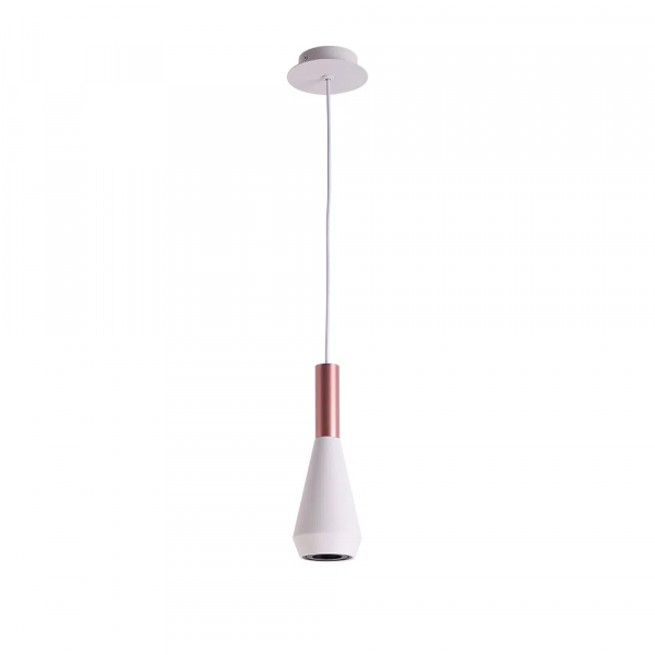 PENDENTE PITUCO ROSE GOLD E BRANCO E BRANCO (D)9CM (A)26CM 1XGU10 10W - ML016W